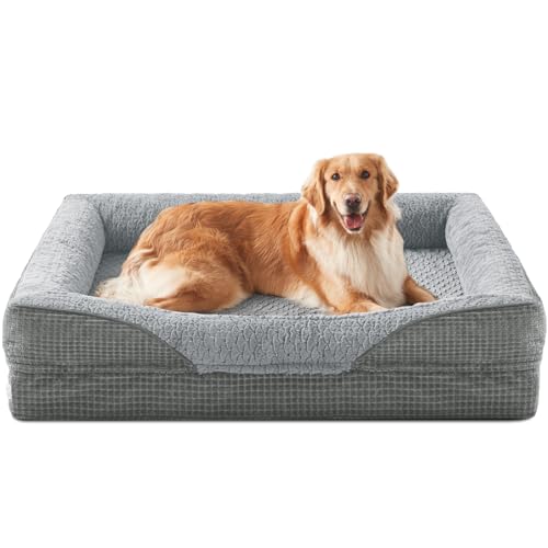 Orthopedic Dog Beds Large Sized (XL (42"x 32"x 7.5") / Light Grey)