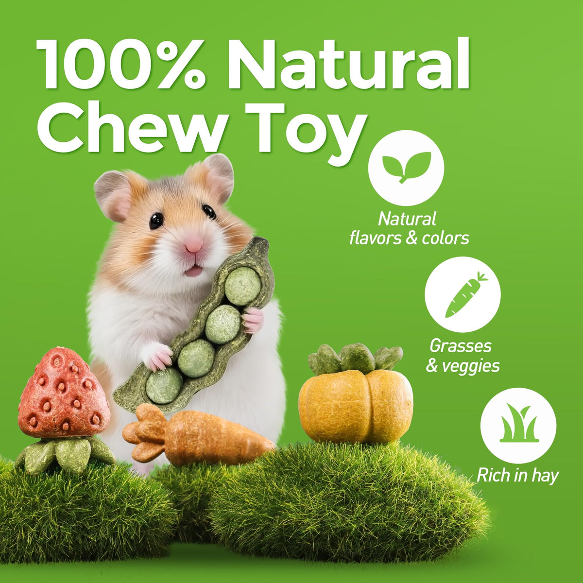 4PCS Guinea Pig Toys (4PCS-Fruit & Vegetable)