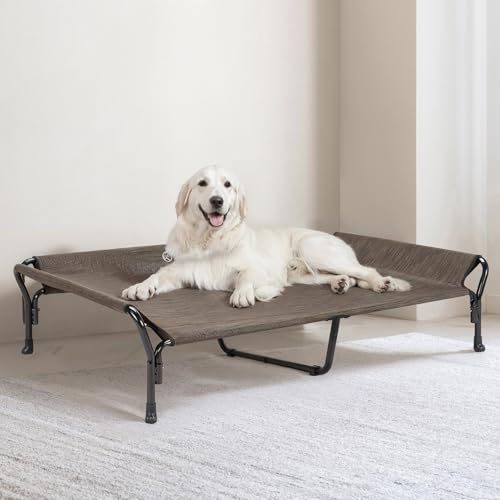Cooling Elevated Dog Bed (Brown / 50.5"L x 33.5"W x 12.0"Th)