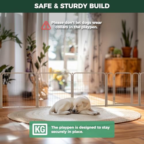 Homeplus Indoor Dog Playpen with Divider Connectors (White / 24"H)