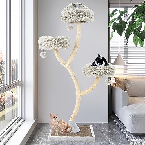 70" Tall Cat Tree (Grey)