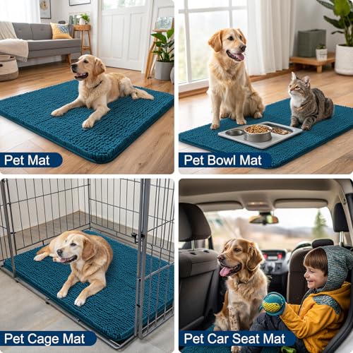 Dog Door Mat for Muddy Paws 44x24 (Atlantic Blue / 44"X24")