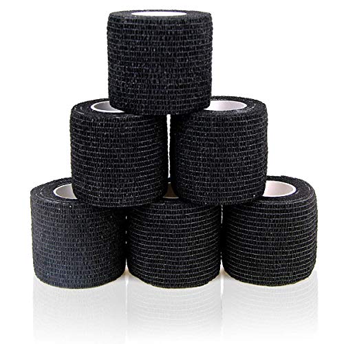 Vet Wrap Cohesive Bandages Bulk Self Adhesive Bandage Wrap Self Adherent Wrap Non (2 Inch Black)