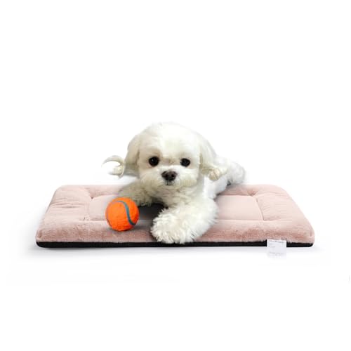 Dog Crate Pad Washable Dog Bed for Crate Small Cozy Mat 22 (22.0"L x 13.0"W x 1.0"Th / pink)