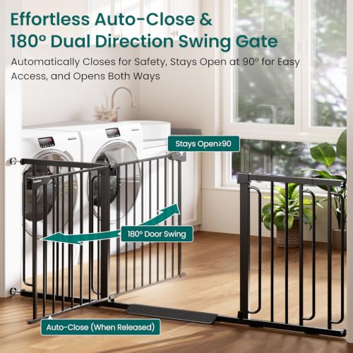 Extra Wide Baby Gate (Black / 36.6"-69" W x 30.5" H)