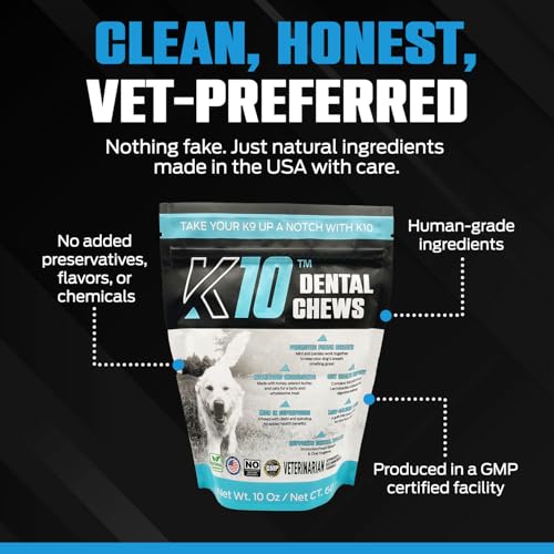 K10 Dental Chews for Dogs (Dental Chews 60 Count)