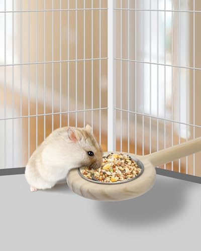 Bird Perch Bird Feeding Cup Parrot Wood Perch Stand Toy Bird Cage Accessory for Parakeet Lovebird Conure Budgie Canary Finch Small Parrots