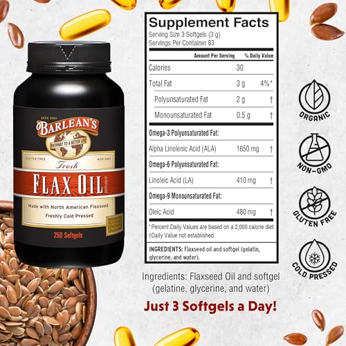 Flaxseed Oil Softgels (250 Count (Pack of 1))