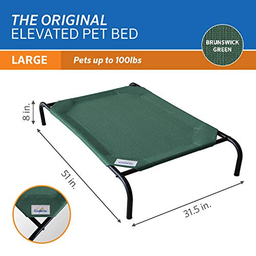 Gale Pacific Coolaroo The Original Cooling Elevated Dog Bed (Large Dog Bed / Brunswick Green (Pack of 1))