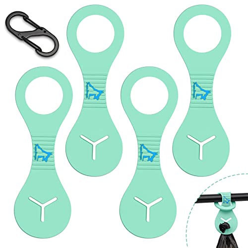Dog Poop Bag Holder for Leash Waste Bag Carrier Dog Poop Bag Dispenser for Walking Running Bicycle Accessory 4 Pieces (Light Green)