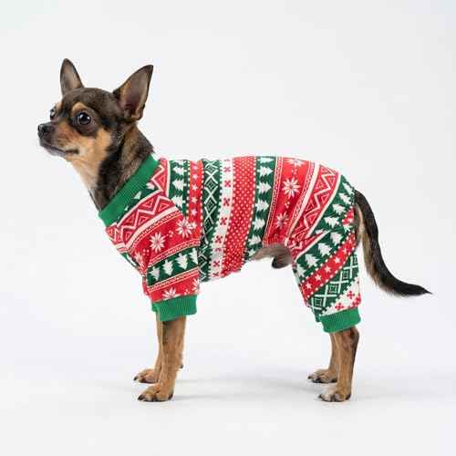 Dog Christmas Outfit (Christmas-Stripes / Medium)