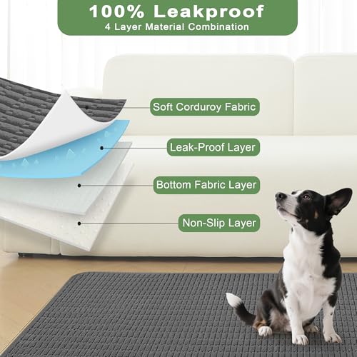 Washable Pee Pads for Dogs Puppy Pad (Dark Grey / 60"x60"(Pack of 1))