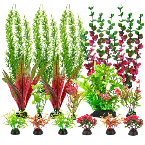 18Pcs Plastic Aquarium Plants