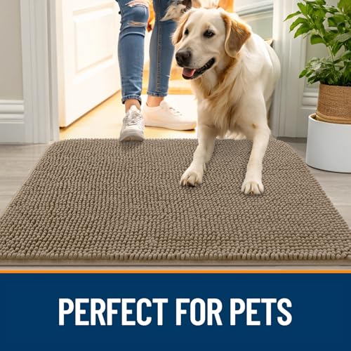Dog Door Mat for Muddy Paws 59x35 (Tan / 59" X 35")