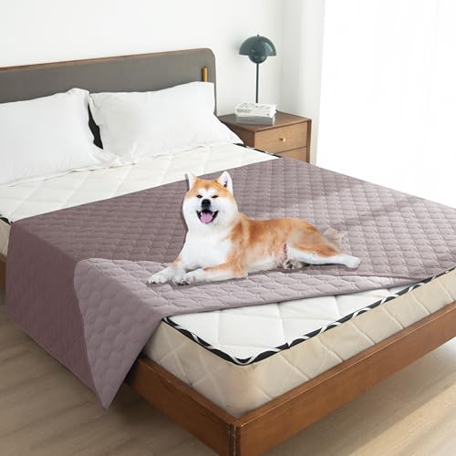 Waterproof Pet Blanket for Bed (52x82 Inch (Pack of 1) / Dark Sea Fog/Light Sea Fog)