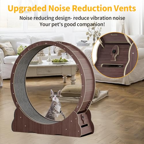 Cat Running Wheel (XL / Brown)