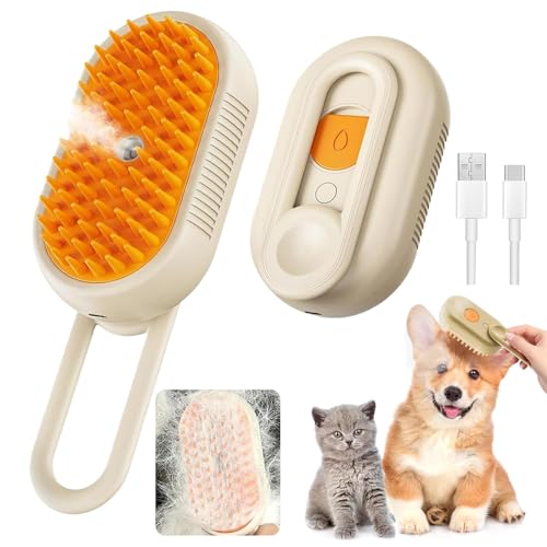 2026 New 4 in 1 Cat Steam Brush for Shedding