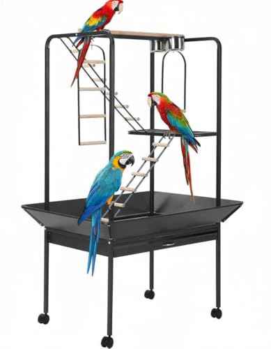 64'' H Inch Birdcage Stand Play Center with Perches and Ladders (64'' H)