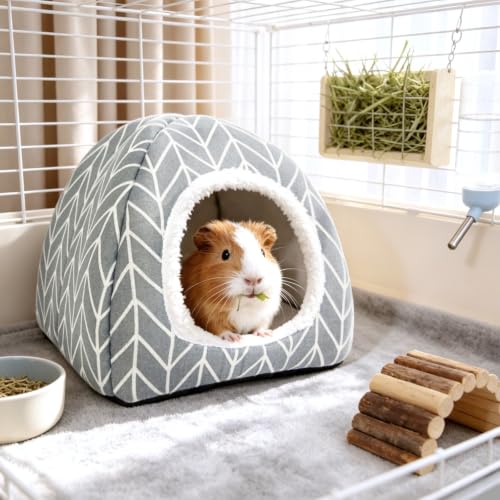 2 Pack Guinea Pig Hideout Bed (Grey+Green)