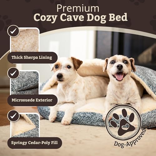 Cozy Cave Dog Bed (25.0"L x 25.0"W x 8.0"Th / Palmer Indigo)