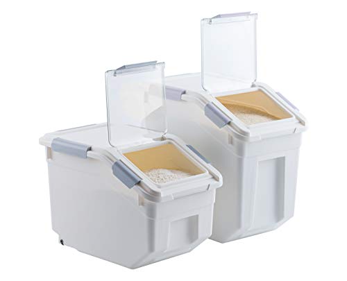 2 Pack Dog Food Storage Container with Scoop (15 LB(2 Pack))