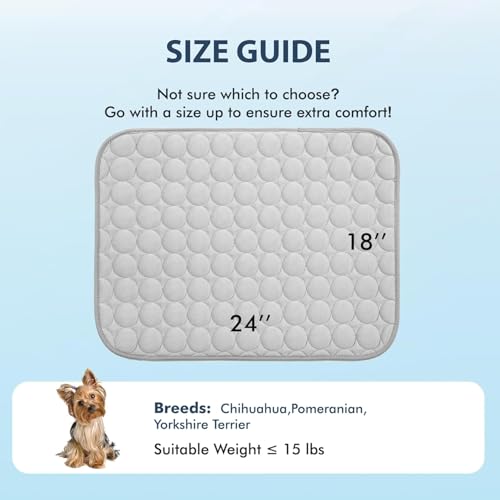 Summer Cooling Mat & Sleeping Pad (24" x 18" / Grey)