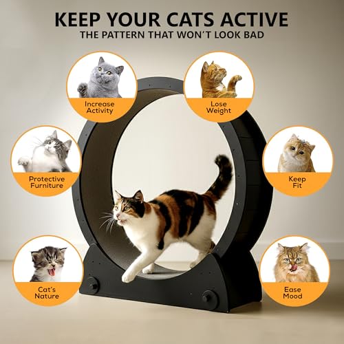 Portable Cat Running Wheel for Indoor Cats 44" Large XL 12" Wide