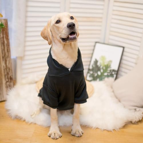 Dog Hoodie for Large Medium Small Dogs (Black / XX-Large)