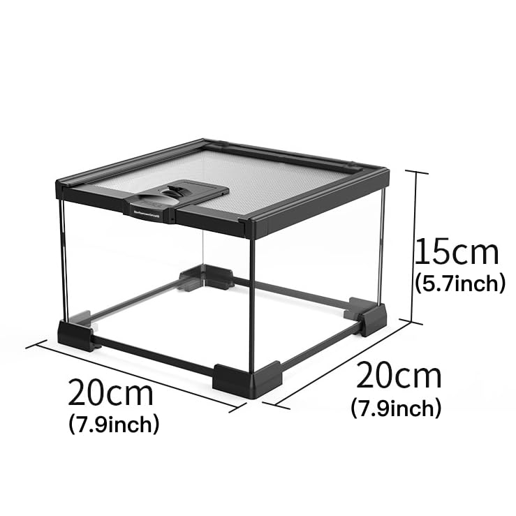 Mini Reptile Glass Terrarium Tank (7.9x7.9x5.7inch)