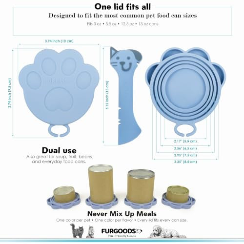 FURLIDS Blue Cat Dog Food Can Lid (Blue)