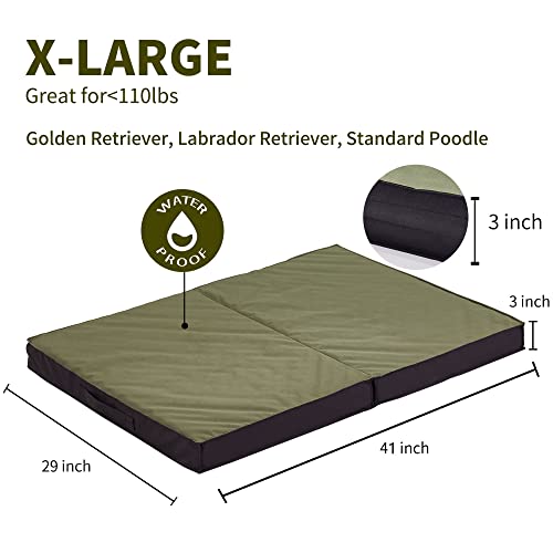 Outdoor Dog Beds for Large Dogs (X-Large / Olive Green)