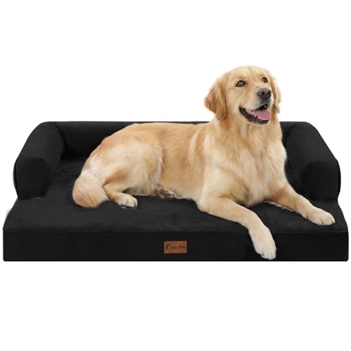 Orthopedic Washable Dog Bed for Large Dogs (Black / 36.0"L x 27.0"W x 7.0"Th)