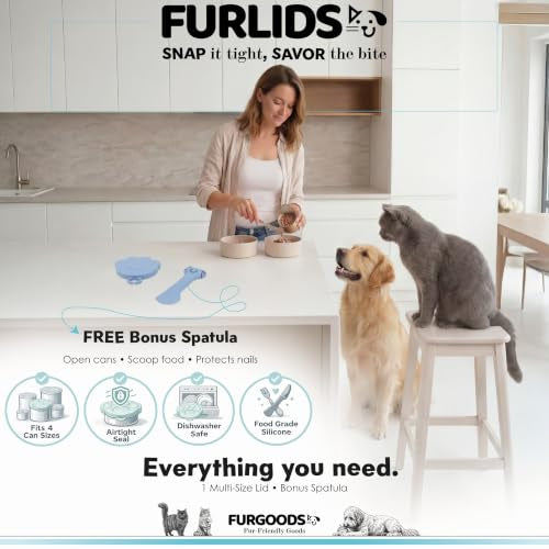 FURLIDS Blue Cat Dog Food Can Lid (Blue)