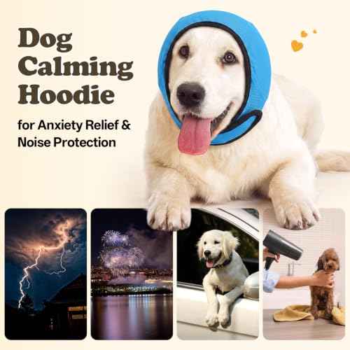 Dog Ear Wraps for Fireworks Storm Noise Blocking (LakeBlue / L)