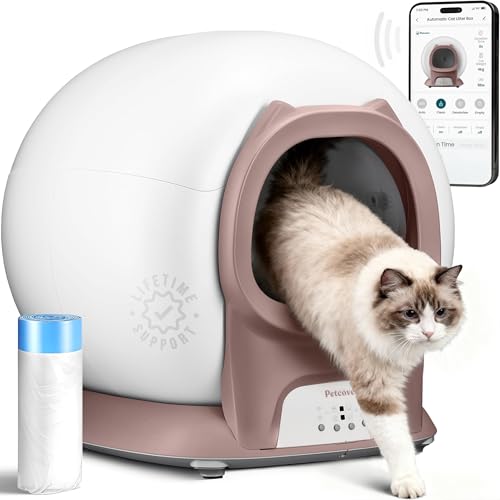 PurrTek Automatic Litter Box Self Cleaning 5GHz Wi (Pink)