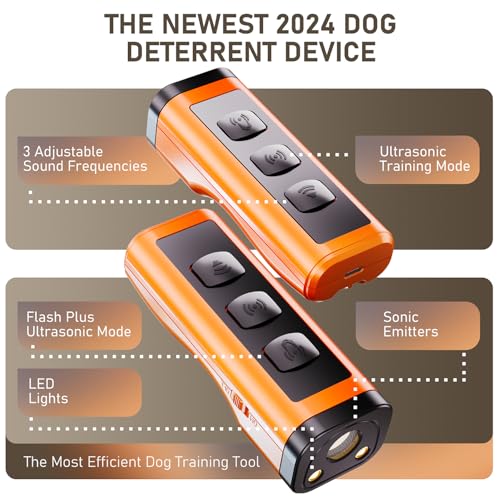 2 Pack Dog Bark Deterrent Devices (Orange 2 Pack)