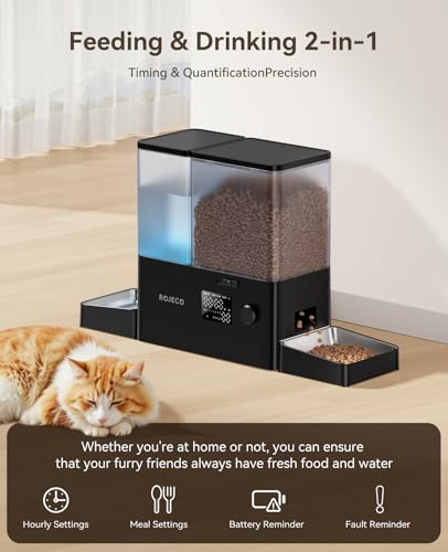 Automatic Cat Feeder and Water Dispenser (Black / 8.5L-Standard)