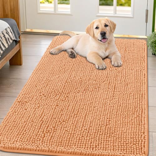 Dog Door Mat for Muddy Paws 47x32 (Orange / 47"X32")