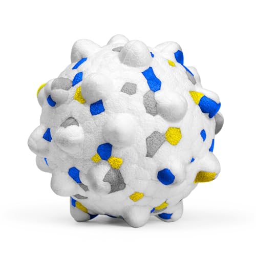2.36'' Dog Balls for Dogs Aggressive Chewers Indestructible Tennis Durable Bouncy Interactive Dog Toy Balls for Fetch Game Floating Training (White-Medium)