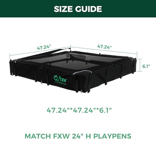 Homeplus Indoor Dog Playpen with Mesh Top Cover (Black / 24"H)