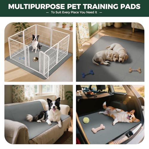 Washable Pee Pads for Dogs (Gray / 43" x 71" (1 Pack))