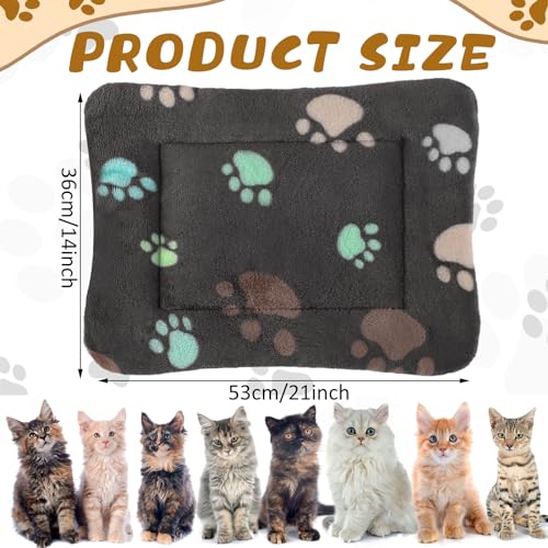 4 Pack Soft Pet Bed Mat Small Dog Crate Fleece (21 x 14 Inches / Black)