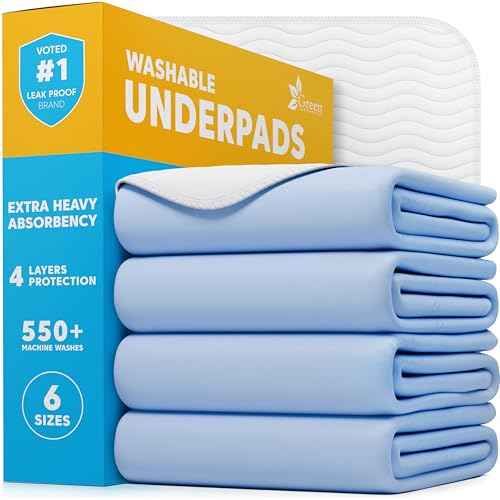 Washable Underpads (Blue/White / 4 Pack - 34x36)