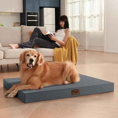 Orthopedic Waterproof Dog Bed for Small Dogs and Cats (Grey / 29.0"L x 18.0"W x 3.0"Th)