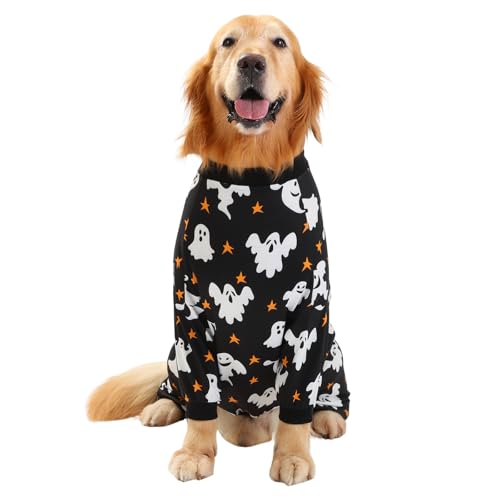 Dog Pajamas One Piece Light Comfy Pjs Pet Costume M (X-Large / Ghostly Stars)