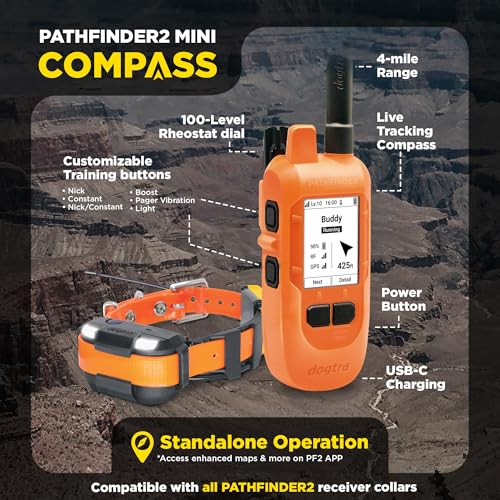 PATHFINDER2 MINI Compass Live GPS Dog Tracking & Training System (Pathfinder 2 Compass / 25 lbs and up)