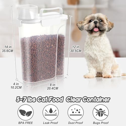 5 7LBS Plastic Dog Cat Storage Container PBA (White / 5L-1pack)