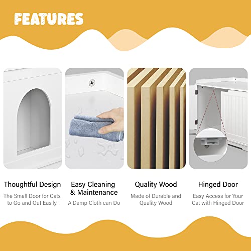 Wooden Cat Litter Cabinet (White)