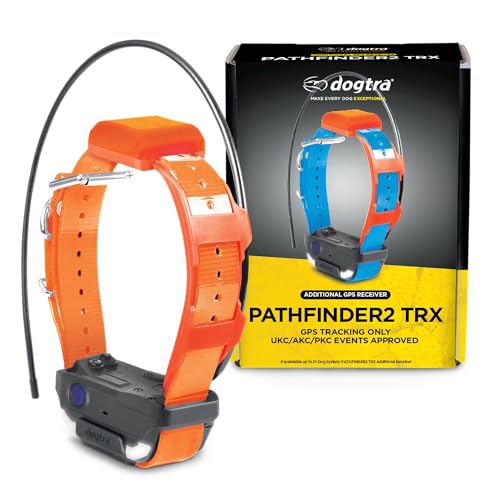 Pathfinder 2 TRX Additional Receiver Only Dog GPS Tracker LED Light Orange Collar SmartWatch Compatible Rechargeable Waterproof Free Offline Maps No Monthly Subscription Fee Smartphone Required (Orange / 35 lbs & Up)