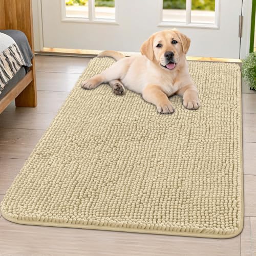 Dog Door Mat for Muddy Paws 40x32 (Cream White / 40"X32")